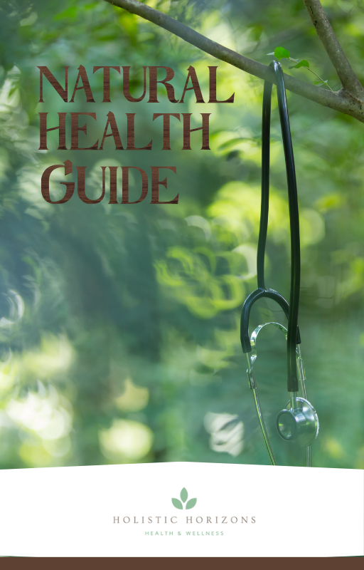 Cover image of the Natural Health Guide eBook, featuring a holistic approach to wellness with tips on nutrition, exercise, mindfulness, and natural remedies for balanced health